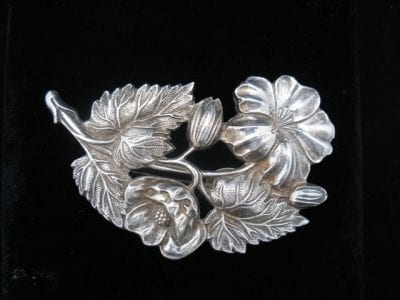 1920sflowerbrooch 1920-1945 Silver Flower brooch