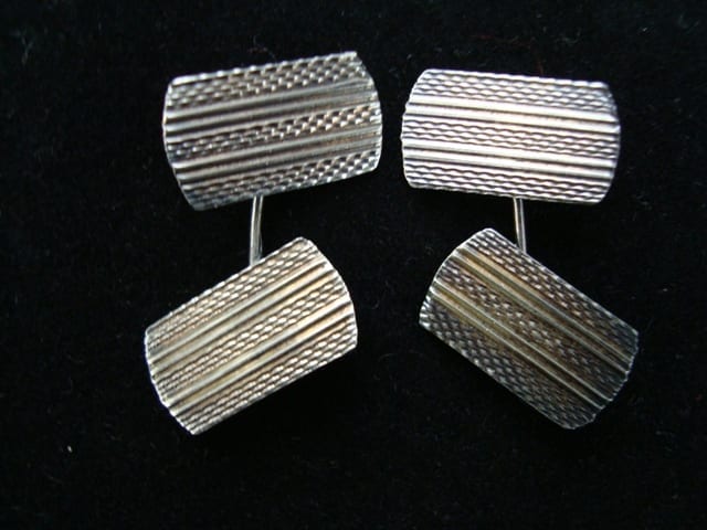 1950s Mens Solid Silver Cufflinks - Sold - Jewels Past 