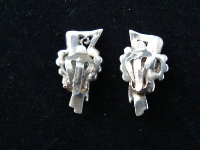 1930 1940 Silver Marcasite Clip Earrings - SOLD - Jewels Past | Vintage ...