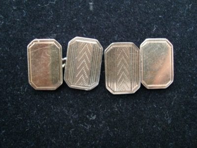 goldcufflinks 1920-1950s 9ct Gold on Silver Mens Cufflinks