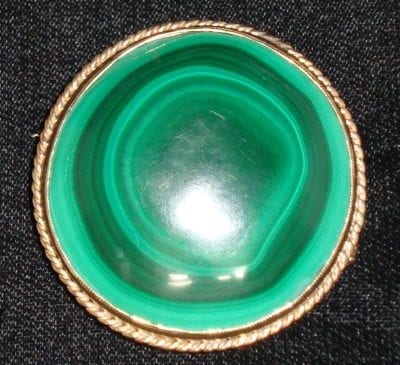 malachite good brooch