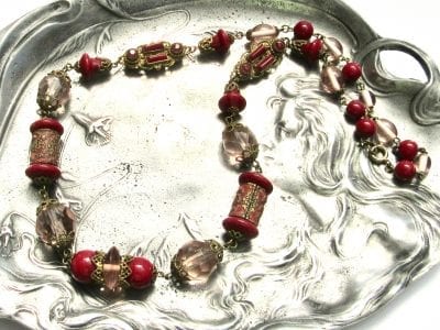 Neiger Red Enamel Necklace