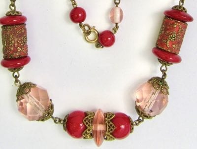 Neiger Red Enamel Necklace