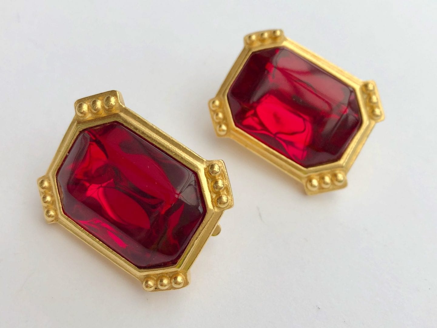 Red and gold sale earrings costume jewelry