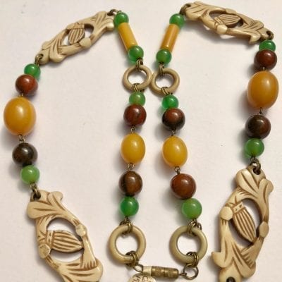 1920s Bakelite Scarab Necklace