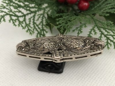 1920s Silver Marcasite Brooch