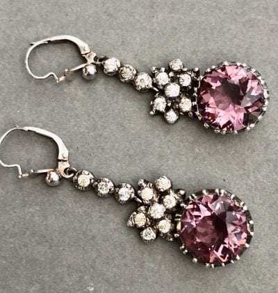 Georgian Amethyst Silver Earrings