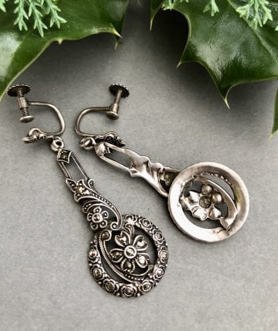 1930s Silver Marcasite Earrings