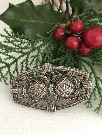 1920s Silver Marcasite Brooch