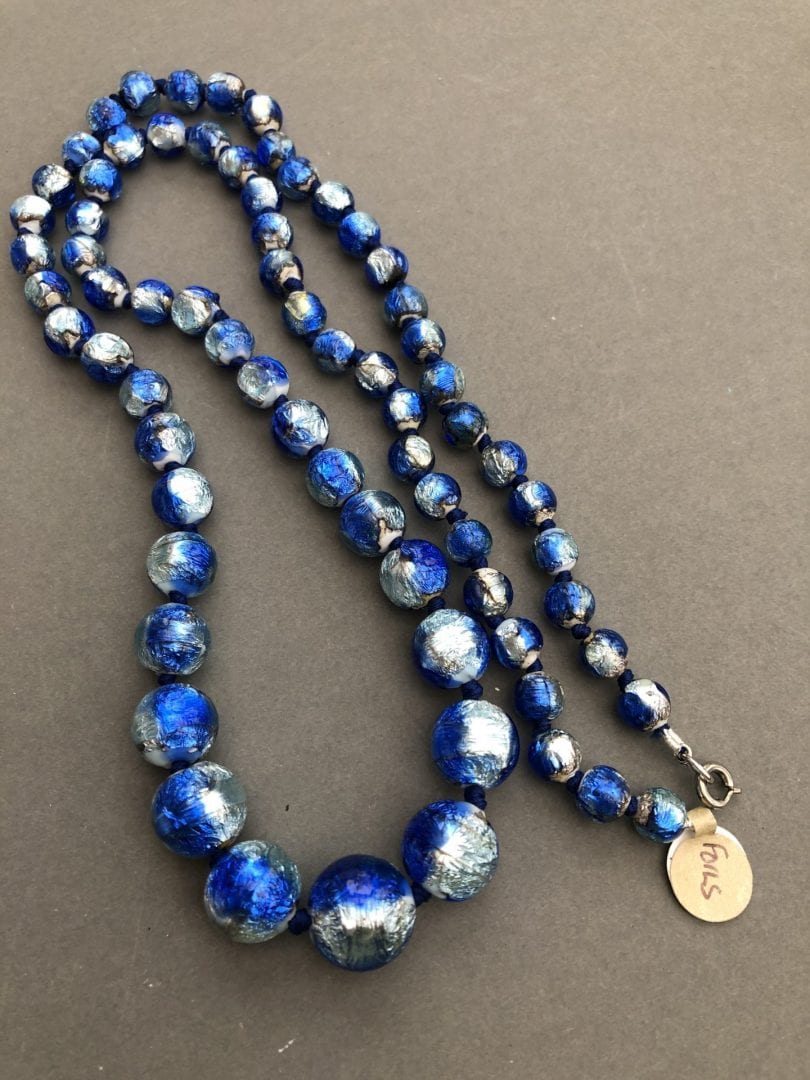 1920s Czech Foil Blue Beads - SOLD - Jewels Past | Vintage Costume ...
