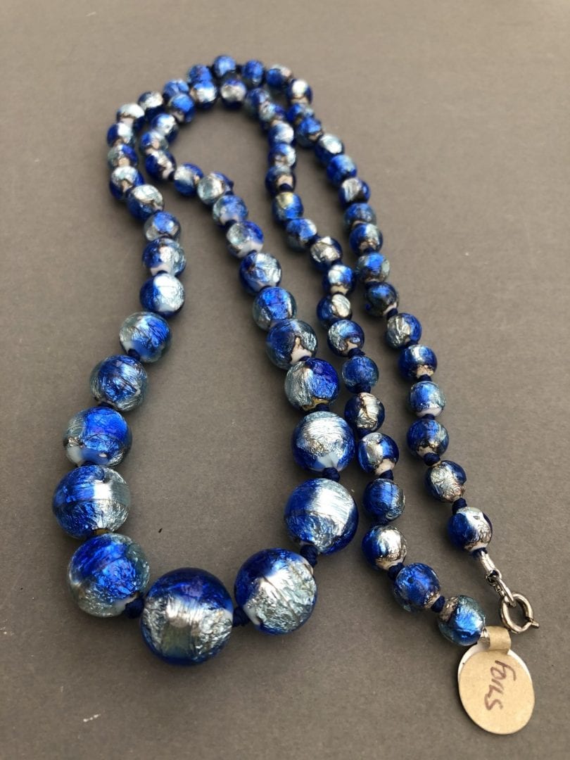 1920s Czech Foil Blue Beads - SOLD - Jewels Past | Vintage Costume ...
