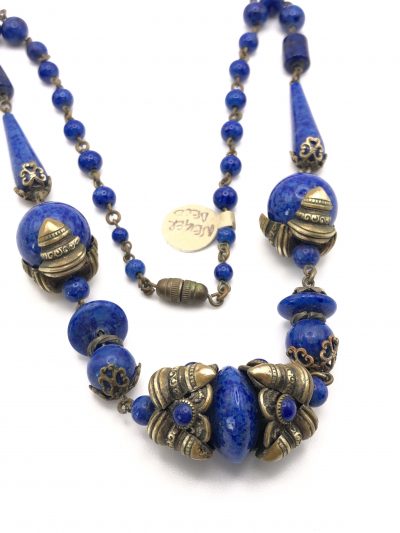 Neiger Lapis Blue Glass necklace