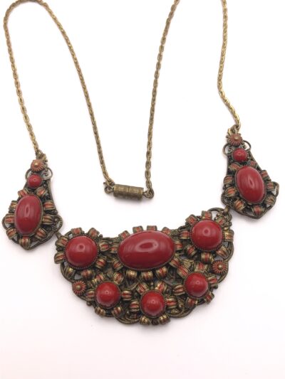 Vintage 1920s Neiger Red Panel Necklace