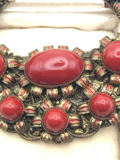 Vintage 1920s Neiger Red Panel Necklace